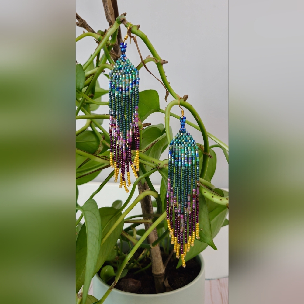 Multicolor Beaded Dangle Earrings